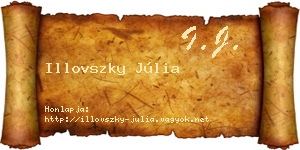 Illovszky Júlia névjegykártya