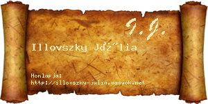 Illovszky Júlia névjegykártya